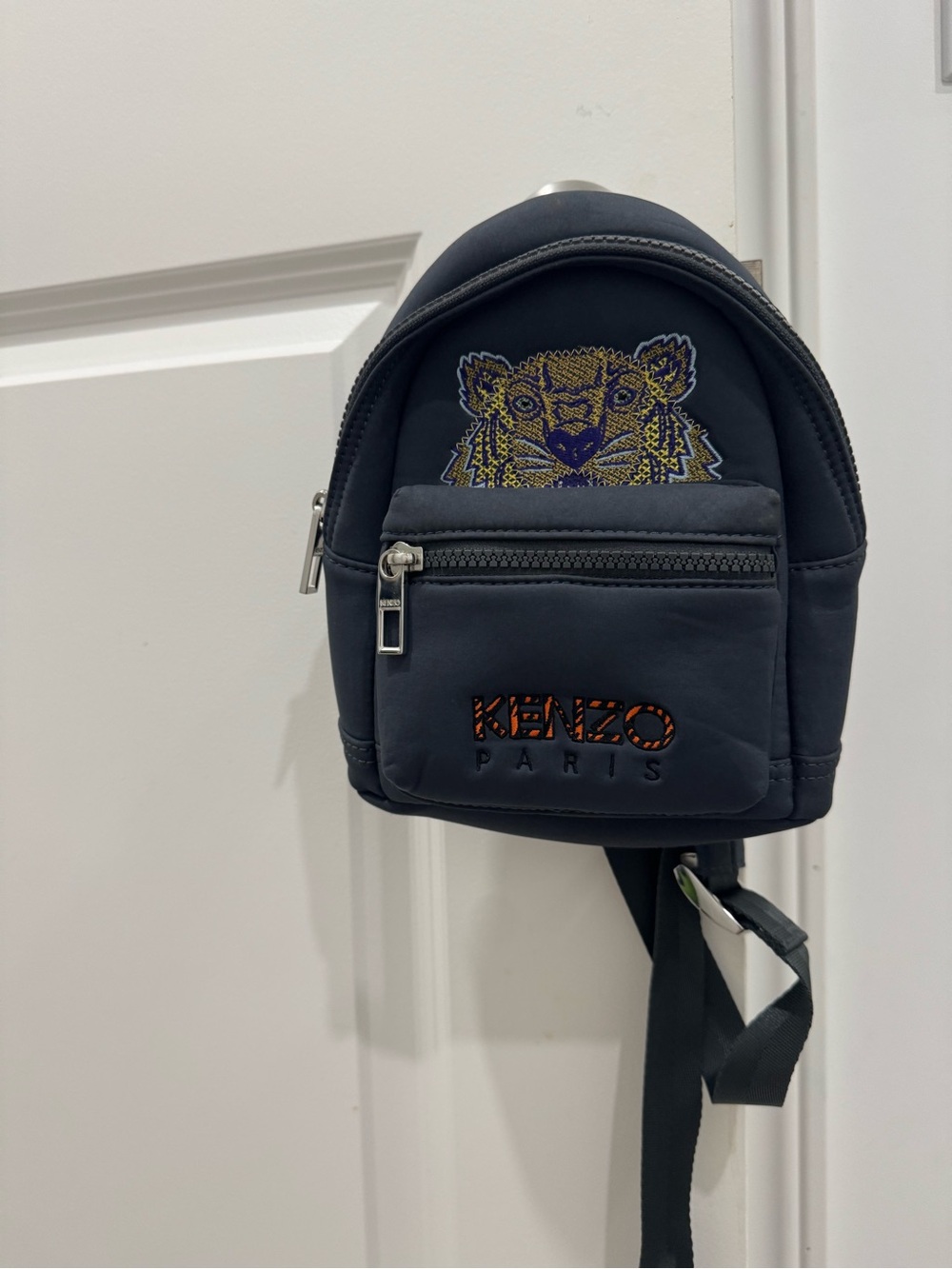 Kenzo Navy Black Tiger Embroidered Belt Bag